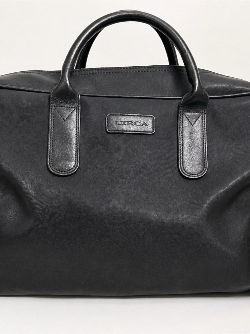 Circa Black Leather Duffel Bag for Men